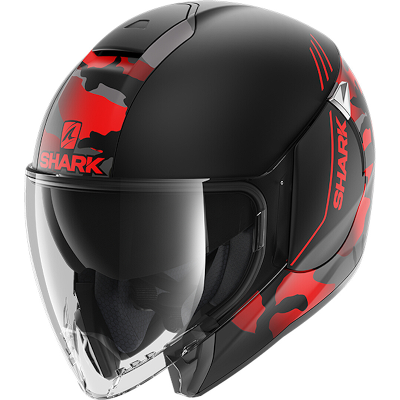 Shark Citycruiser Genom Mat Negro Rojo Motard Class