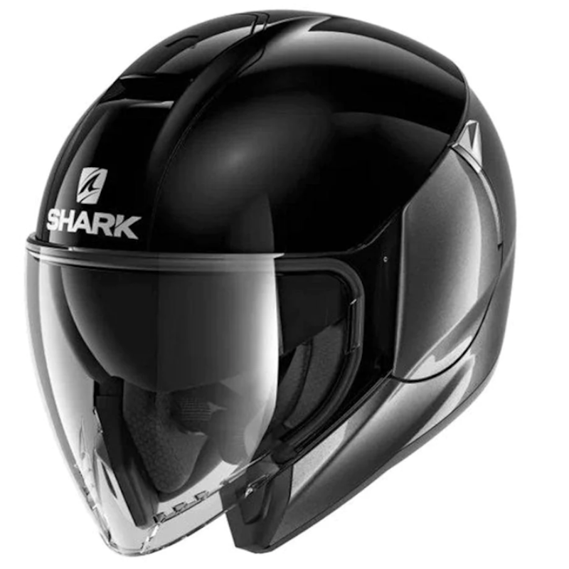 Shark Citycruiser Dual Blank Antracita Negro Motard Class